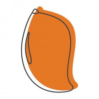 Doodle stili simgeler vektör çizim tasarım ve beyaz arka plan üzerinde izole web için Mango