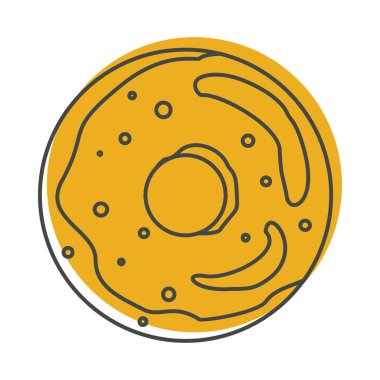 Donut ekmek üründe doodle stili simgeler vektör çizim tasarım ve beyaz arka plan üzerinde izole web için