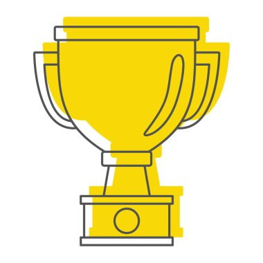 Doodle stili simgeler vektör çizim tasarım ve beyaz arka plan üzerinde izole web için Altın Ödülü Kupası