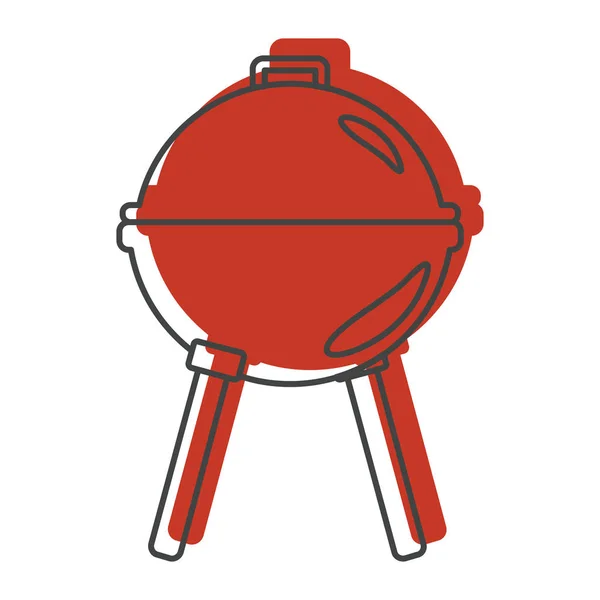 Grill piros ikon, doodle stílus — Stock Vector