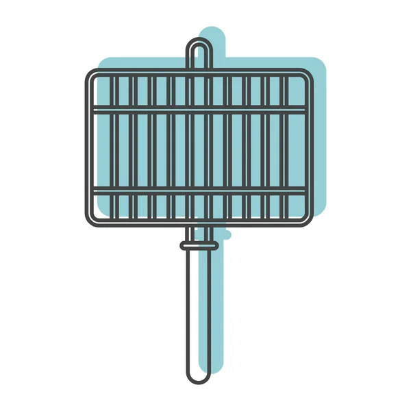 Icona grigliata blu in stile doodle — Vettoriale Stock