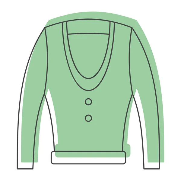 デザインと白で隔離 web の落書きスタイル アイコン ベクトル図で緑色のジャケット — ストックベクタ