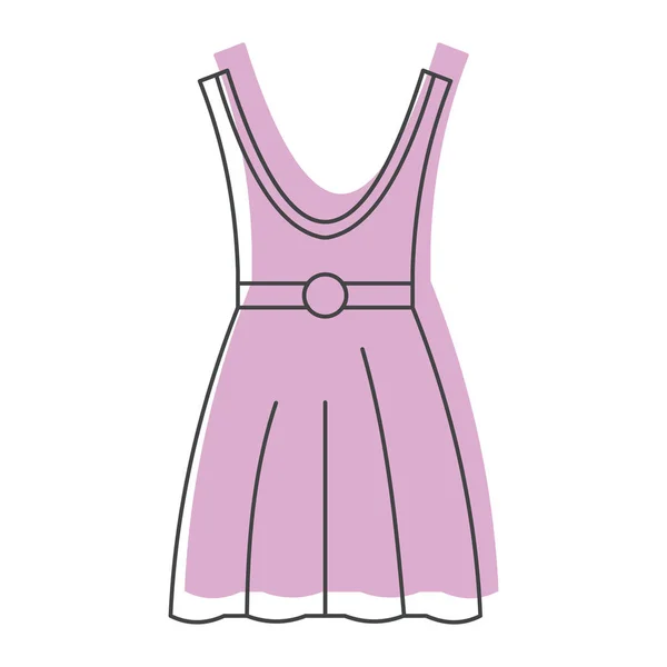 Розовое платье в стиле каракулей иконки векторные иллюстрации для дизайна и паутины изолированы на белом — стоковый вектор