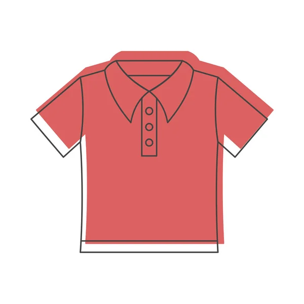涂鸦风格图标矢量插画设计和 web 孤立在白色背景上的红色衬衫 — 图库矢量图片