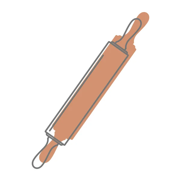 디자인 및 웹 흰색 절연에 대 한 낙서 스타일 아이콘 벡터 일러스트 레이 션에 롤링 핀 — 스톡 벡터