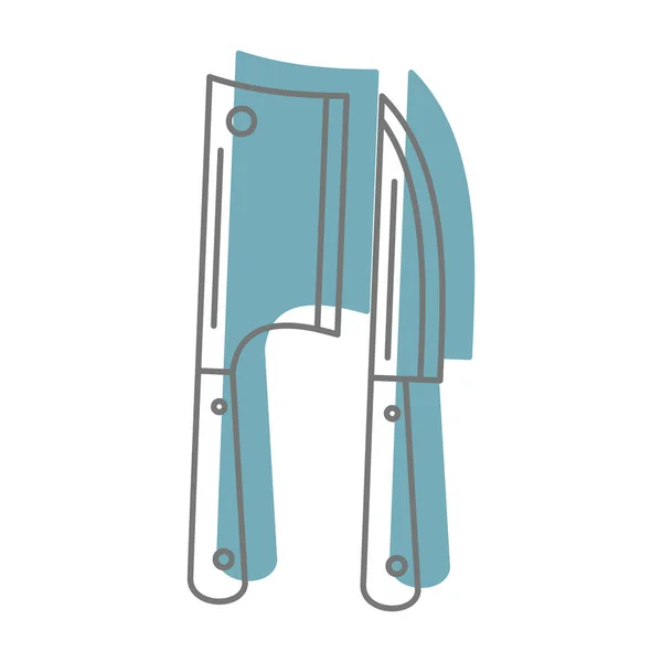 Ax e coltello in stile doodle icone vettoriali illustrazione per il design e web isolato su sfondo bianco — Vettoriale Stock