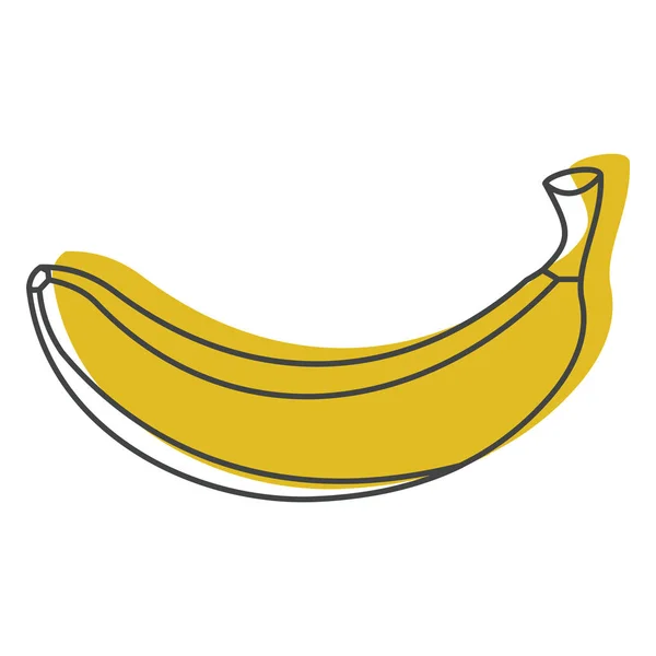 Doodle stílusú ikonok vektoros illusztráció design és web elszigetelt fehér számára a sárga banán — Stock Vector