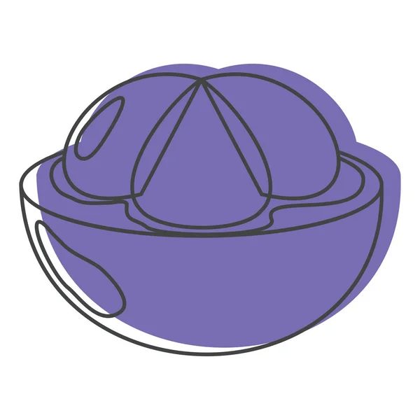 Mangosteen in doodle stijl iconen vectorillustratie voor ontwerp en web geïsoleerd op wit — Stockvector
