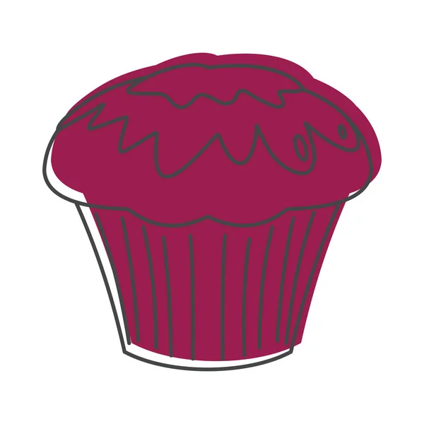 Cupcake bakery product in doodle stijl iconen vectorillustratie voor ontwerp en web geïsoleerd op witte achtergrond — Stockvector