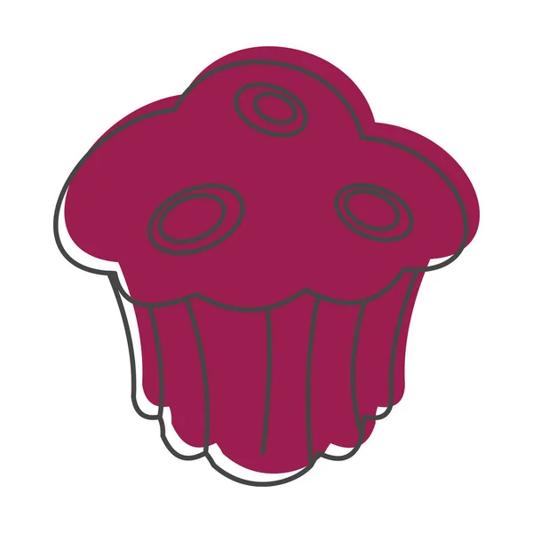 Cupcake Bäckereiprodukt im Doodle-Stil Symbole Vektor Illustration für Design und Web isoliert auf weißem Hintergrund — Stockvektor
