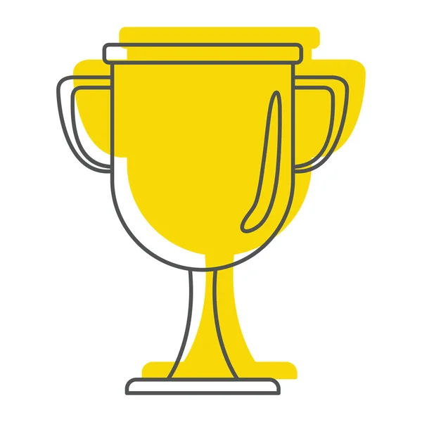 Gold Award Cup im Doodle-Stil Icons Vektor Illustration für Design und Web isoliert auf weißem Hintergrund — Stockvektor