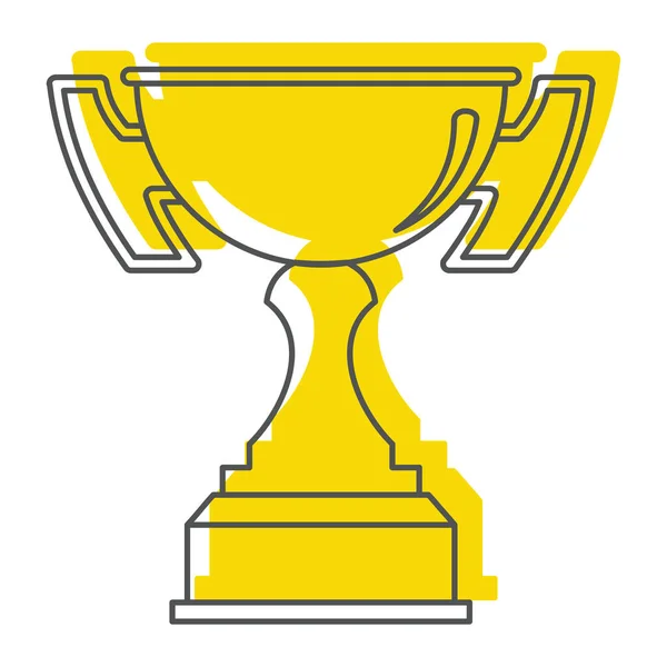 Gold Award Cup im Doodle-Stil Icons Vektor Illustration für Design und Web isoliert auf weißem Hintergrund — Stockvektor