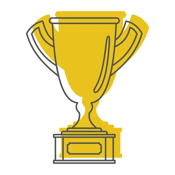 Gold award cup in stile doodle icone vettoriale illustrazione per il design e web isolato su sfondo bianco — Vettoriale Stock