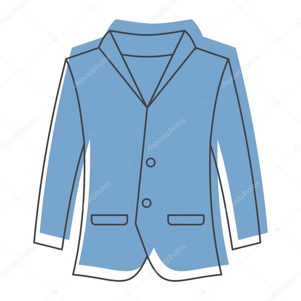 Blue jacket in doodle style icons vector illustration for design and web isolated on white