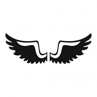 Kanatları siyah basit siluet simge vektör çizim tasarım ve web üzerinde beyaz izole için fly