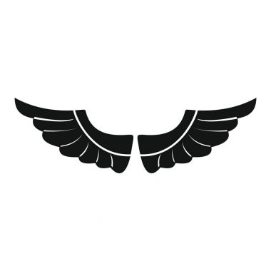 Kanatları siyah basit siluet simge vektör çizim tasarım ve web üzerinde beyaz izole için fly