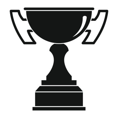 Kazanan ödül Kupası siyah basit siluet stil simgeler vektör çizim tasarım ve web için