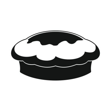 Pasta ekmek üründe siyah basit siluet stil simgeler vektör çizim tasarım ve web için