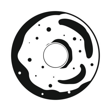 Donut ekmek ürün siyah basit siluet stil simgeler vektör çizim tasarım ve web için