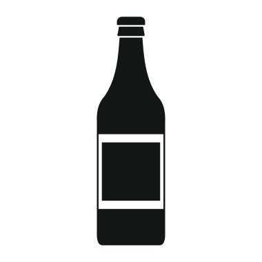 Şişe alkol bira siyah basit siluet stil simgeler vektör çizim tasarım ve web için