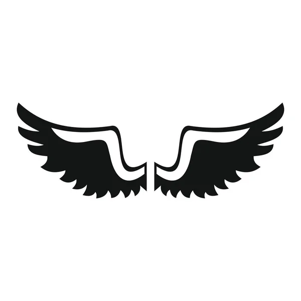 Voler ailes noir simple silhouette icône vectorielle illustration pour le design et la toile isolée sur blanc — Image vectorielle