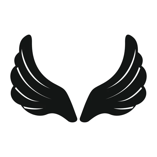 Декоративные крылья черный простой силуэт иконка векторной иллюстрации для дизайна и паутины изолированы на белом — стоковый вектор