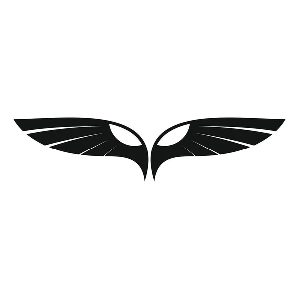 装饰的翅膀黑色简单轮廓图标矢量插画设计和 web 上白色孤立 — 图库矢量图片