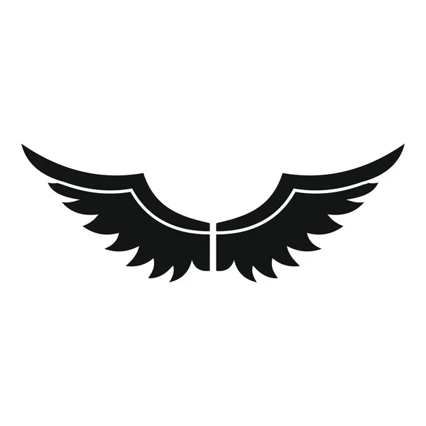 Ptačí křídla černá jednoduchá silueta ikonu vektorové ilustrace pro design a web izolované na bílém — Stockový vektor