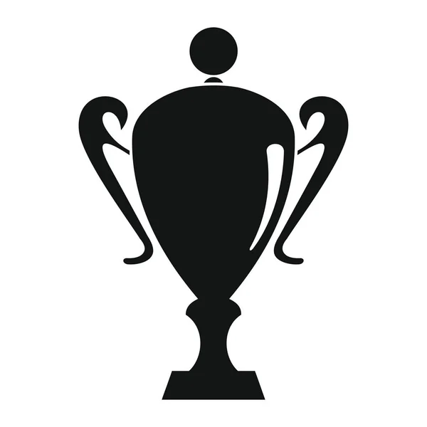 Кубок победителя в черном простой силуэт стиль иконок векторной иллюстрации для дизайна и веб — стоковый вектор