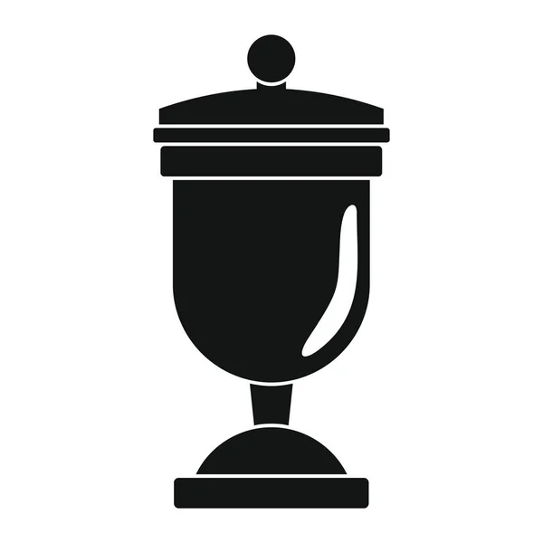 Copa de premios Sport en negro iconos de estilo de silueta simple ilustración vectorial para el diseño y la web — Vector de stock