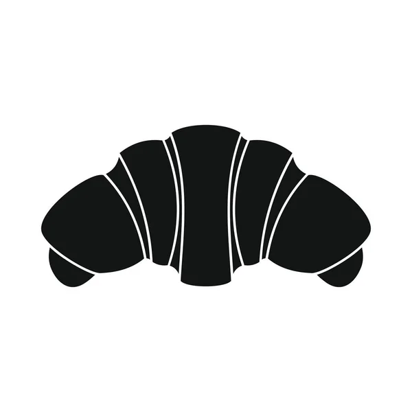 Producto de panadería Croissant en negro simple silueta iconos estilo vector ilustración para el diseño — Vector de stock