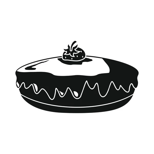 黒のシンプルなシルエット スタイル アイコン ベクトル図設計・ web 用にパイ ベーカリー製品 — ストックベクタ