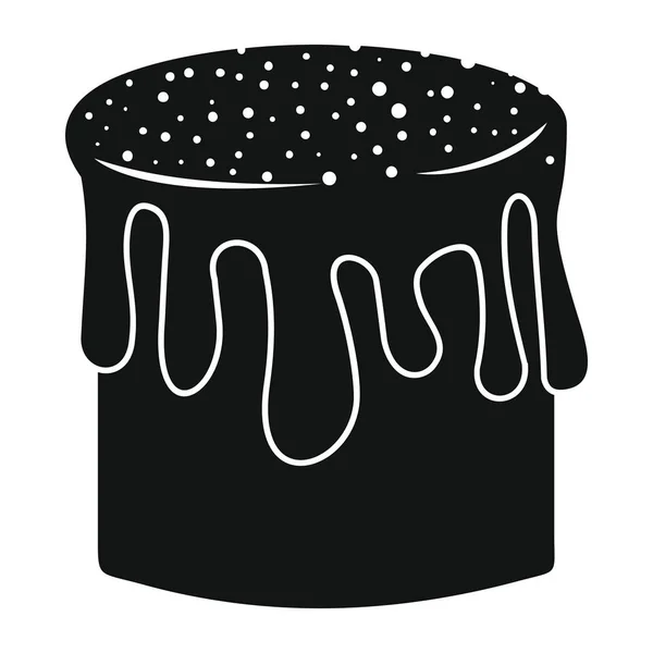 Pastel de Pascua producto de panadería en negro simple silueta estilo iconos vector ilustración para el diseño — Vector de stock