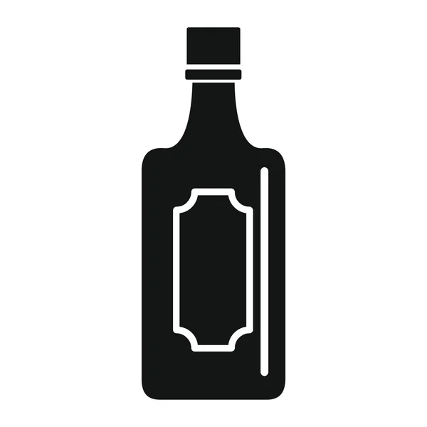 Láhev alkoholu whisky v černé jednoduché siluety styl ikony vektorové ilustrace pro design a web — Stockový vektor