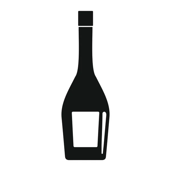 Flasche Alkohol Champagner in schwarz einfach Silhouette Stil Symbole Vektor Illustration für Design — Stockvektor