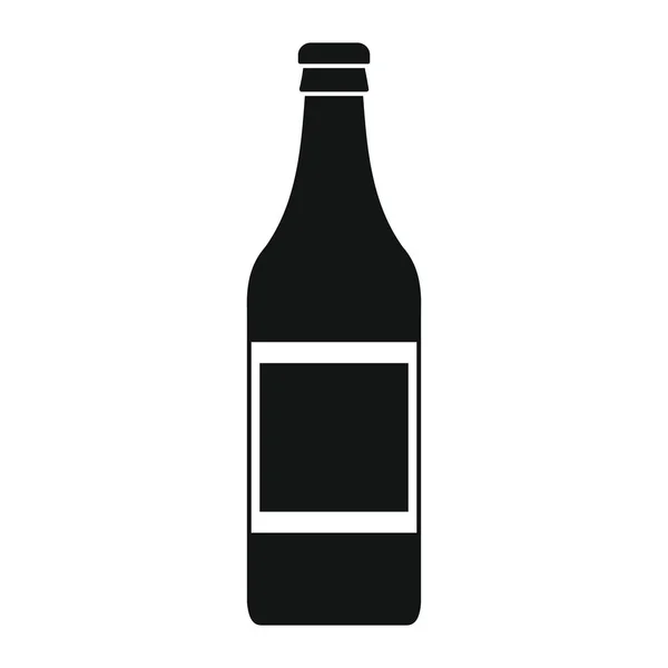 Botella de cerveza con alcohol en negro iconos de estilo silueta simple vector de ilustración para el diseño y la web — Archivo Imágenes Vectoriales