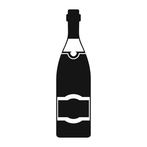 Láhev alkoholu šampaňské černá jednoduchá silueta styl ikony vektorové ilustrace pro design — Stockový vektor