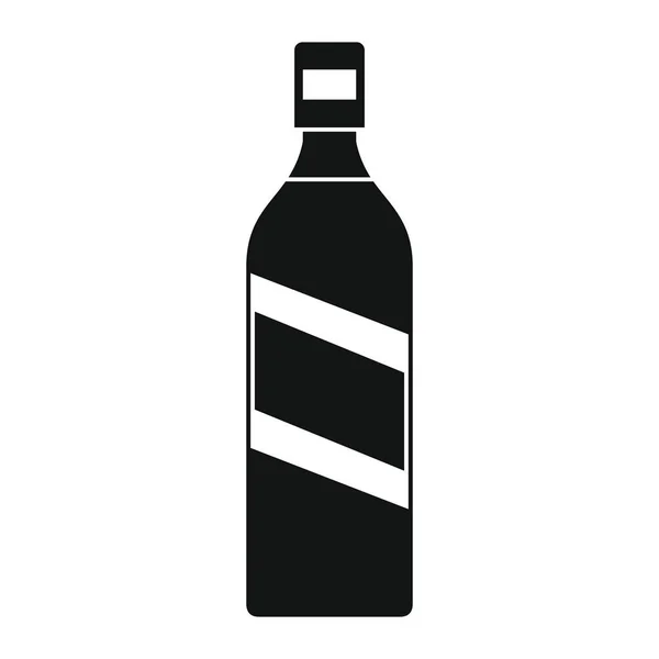 Vodka botella de alcohol en negro simple silueta estilo iconos vector ilustración para el diseño y la web — Vector de stock