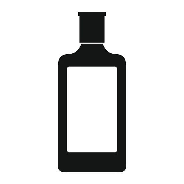 Gin alkohol botol dalam warna hitam sederhana siluet gaya ikon vektor gambar untuk desain dan web - Stok Vektor