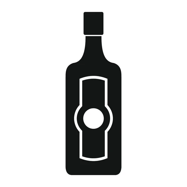 Fles alcohol martini in zwarte eenvoudige silhouet stijl iconen vectorillustratie voor ontwerp en web — Stockvector