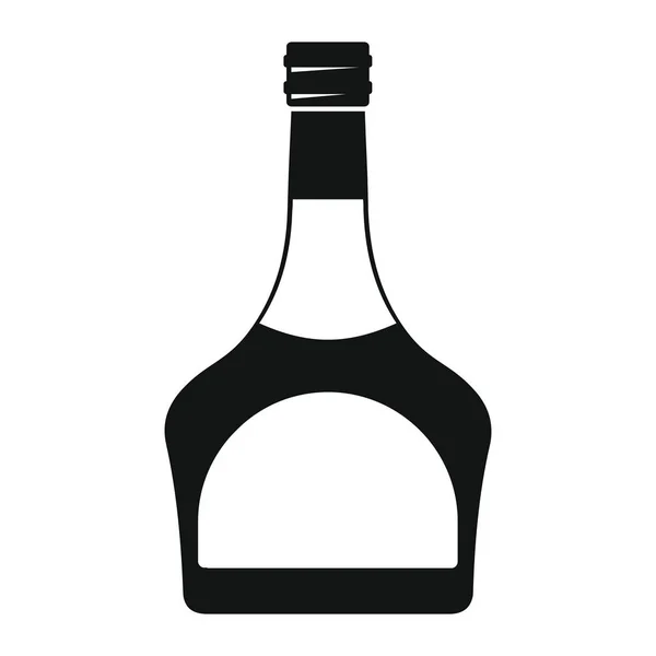 Bouteille liqueur d'alcool en noir icônes de style silhouette simple illustration vectorielle pour le design et le web — Image vectorielle