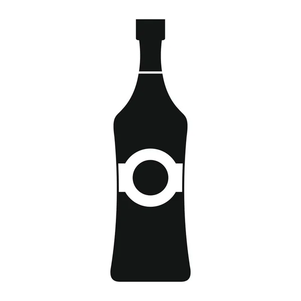 Flasche Alkohol Martini in schwarz einfach Silhouette Stil Symbole Vektor Illustration für Design und Web — Stockvektor