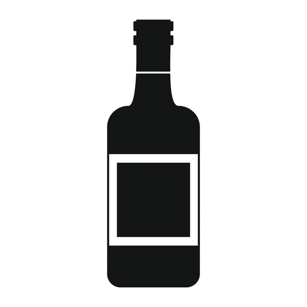 Botella de whisky con alcohol en negro iconos de estilo silueta simple vector de ilustración para el diseño y la web — Vector de stock