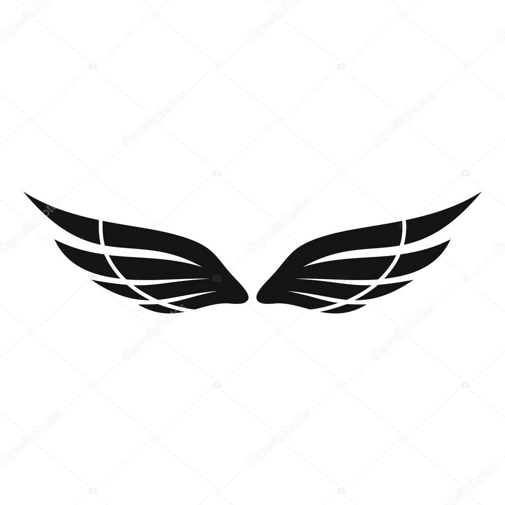 Fly wings black simple silhouette icon vector illustration for design and web isolated on white