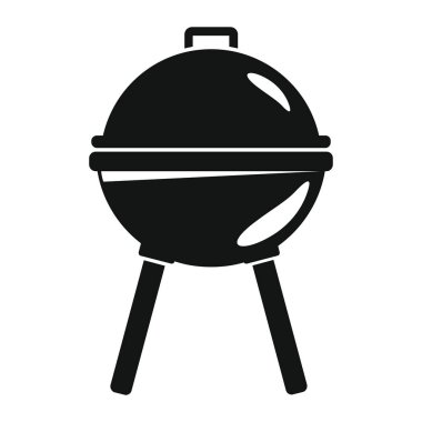 Siyah basit siluet stil simgeler vektör çizim tasarım ve web için Barbekü Izgara