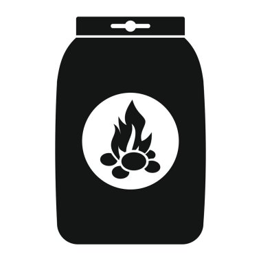 Kömür kağıt çanta ızgara siyah basit siluet stil simgeler vektör çizim tasarım için