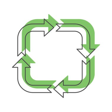 Recycle green icon, doodle style