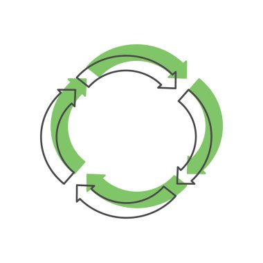 Recycle green icon, doodle style