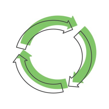 Recycle green icon, doodle style