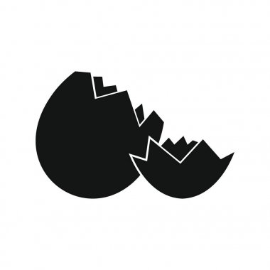 Kırık yumurta simgesi. Kırık yumurta vektör simgesi beyaz arka plan üzerinde izole web için siluet çizimi